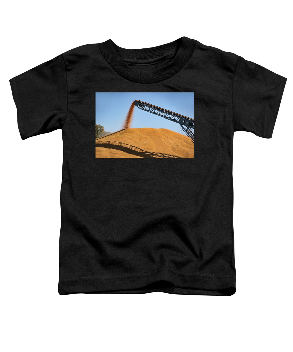 Agriculture Toddler T-Shirt featuring the photograph Harvesting Gold - Corn - Grain Pile by Nikolyn McDonald