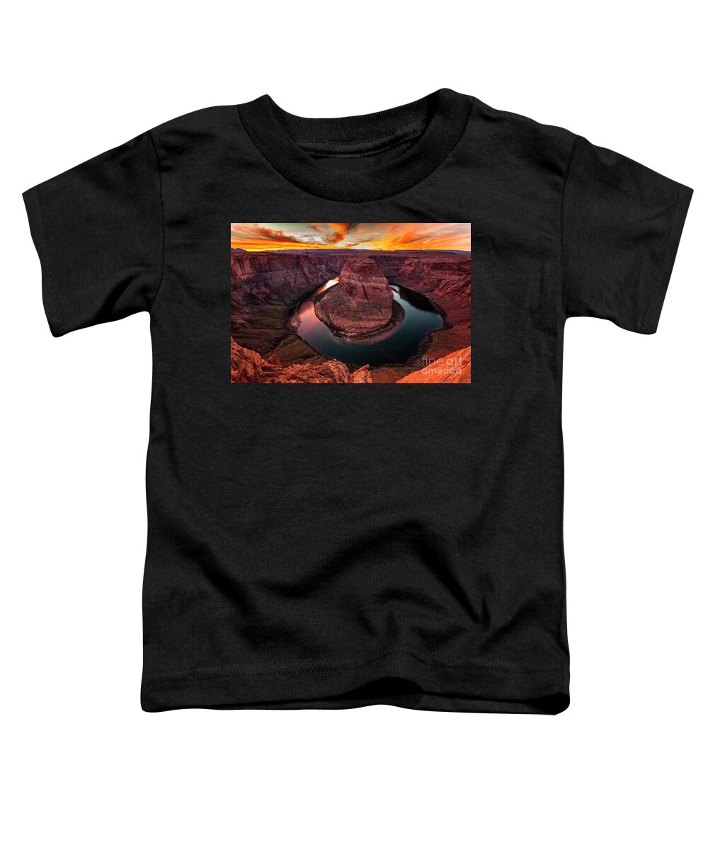 Arizona Toddler T-Shirt featuring the photograph Horseshoe Bend and Colorado River in Page, Arizona by FeelingVegas Wall Art and Prints