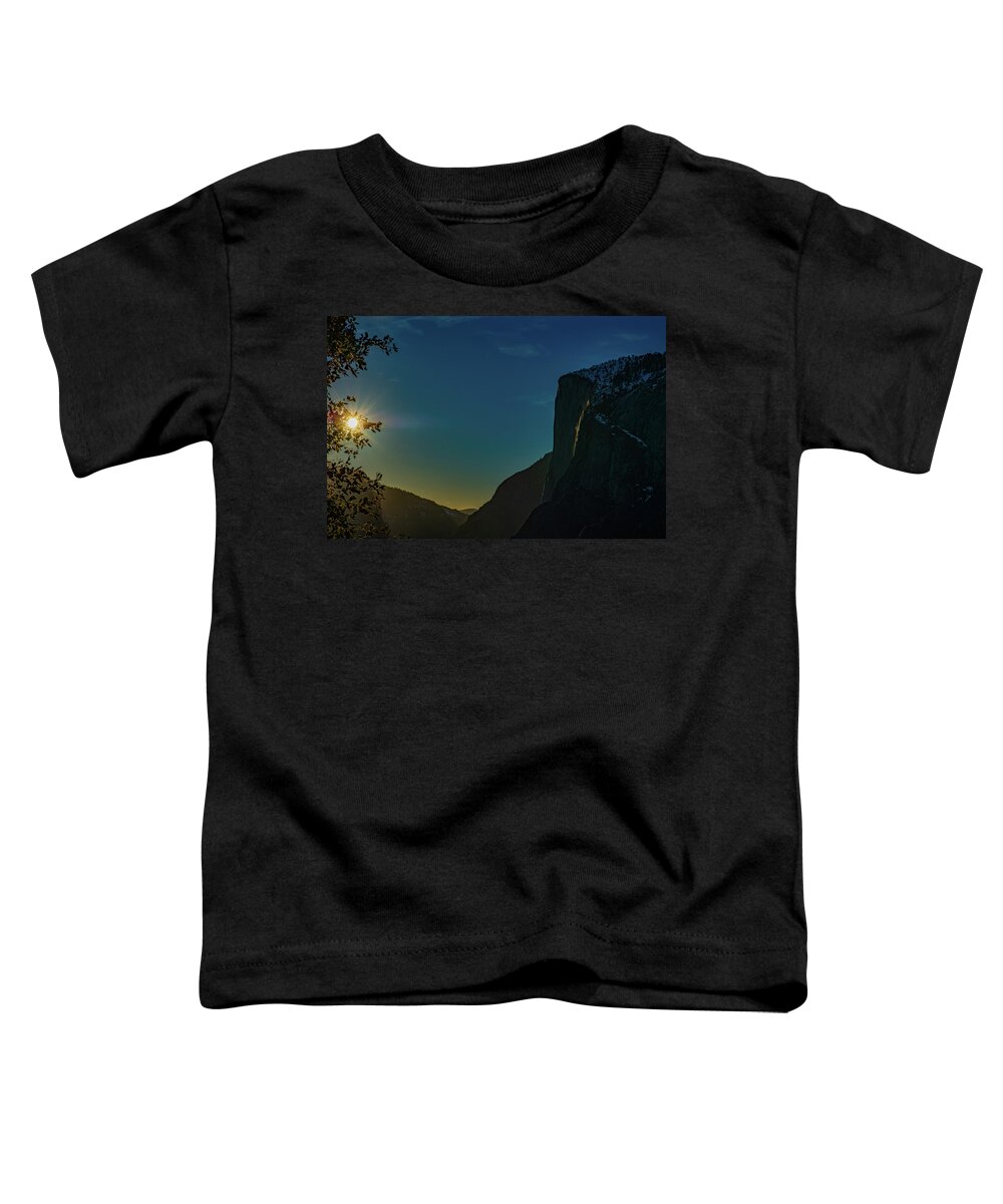 Horsetail Falls Toddler T-Shirt featuring the photograph Horsetail Falls with Sun Burst by Amazing Action Photo Video