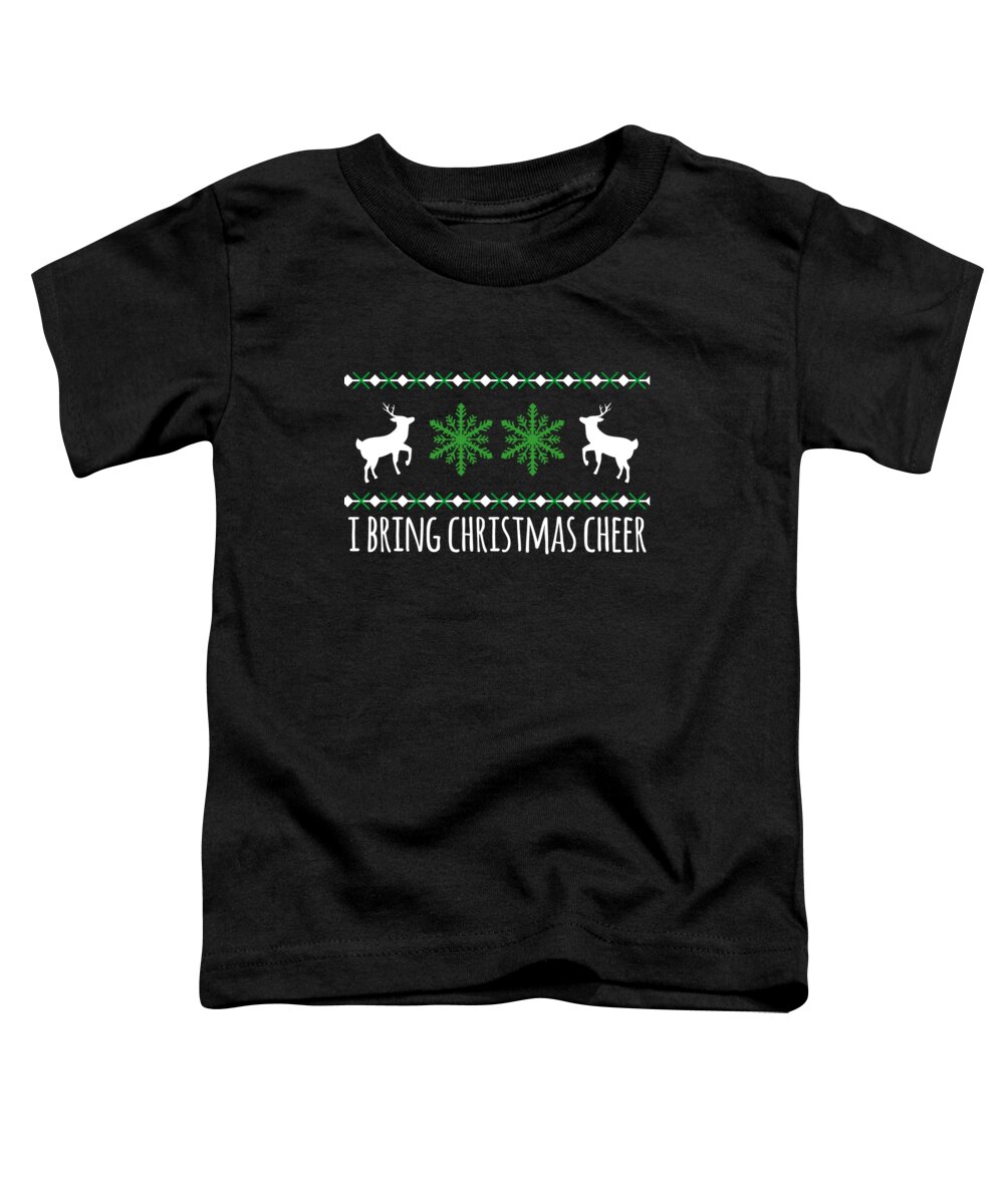 Christmas 2023 Toddler T-Shirt featuring the digital art I Bring Christmas Cheer by Flippin Sweet Gear