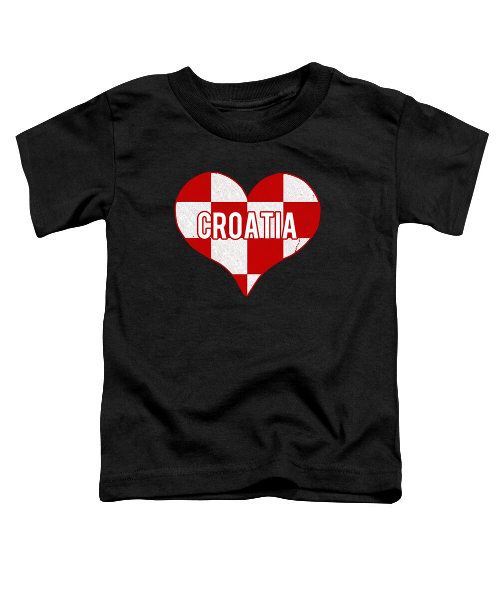 Funny Toddler T-Shirt featuring the digital art I Love Croatia Jersey by Flippin Sweet Gear