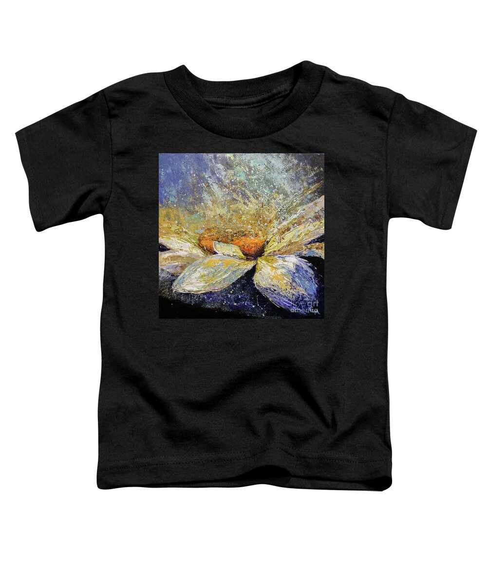 Ice Toddler T-Shirt featuring the painting Ice Flowers by Cheryl McClure