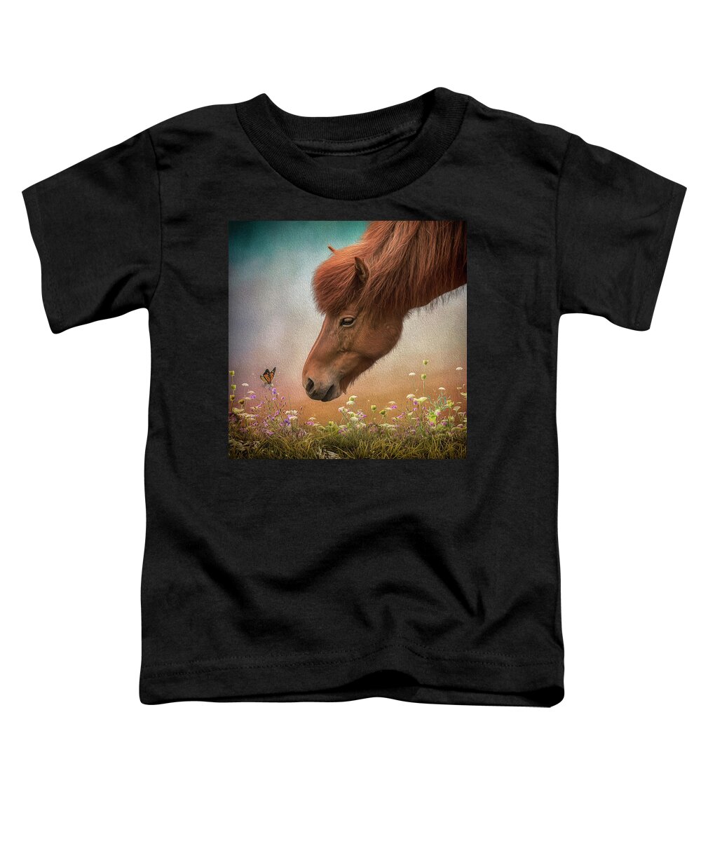Icelandic Horse Toddler T-Shirt featuring the digital art Icelandic Horse by Maggy Pease