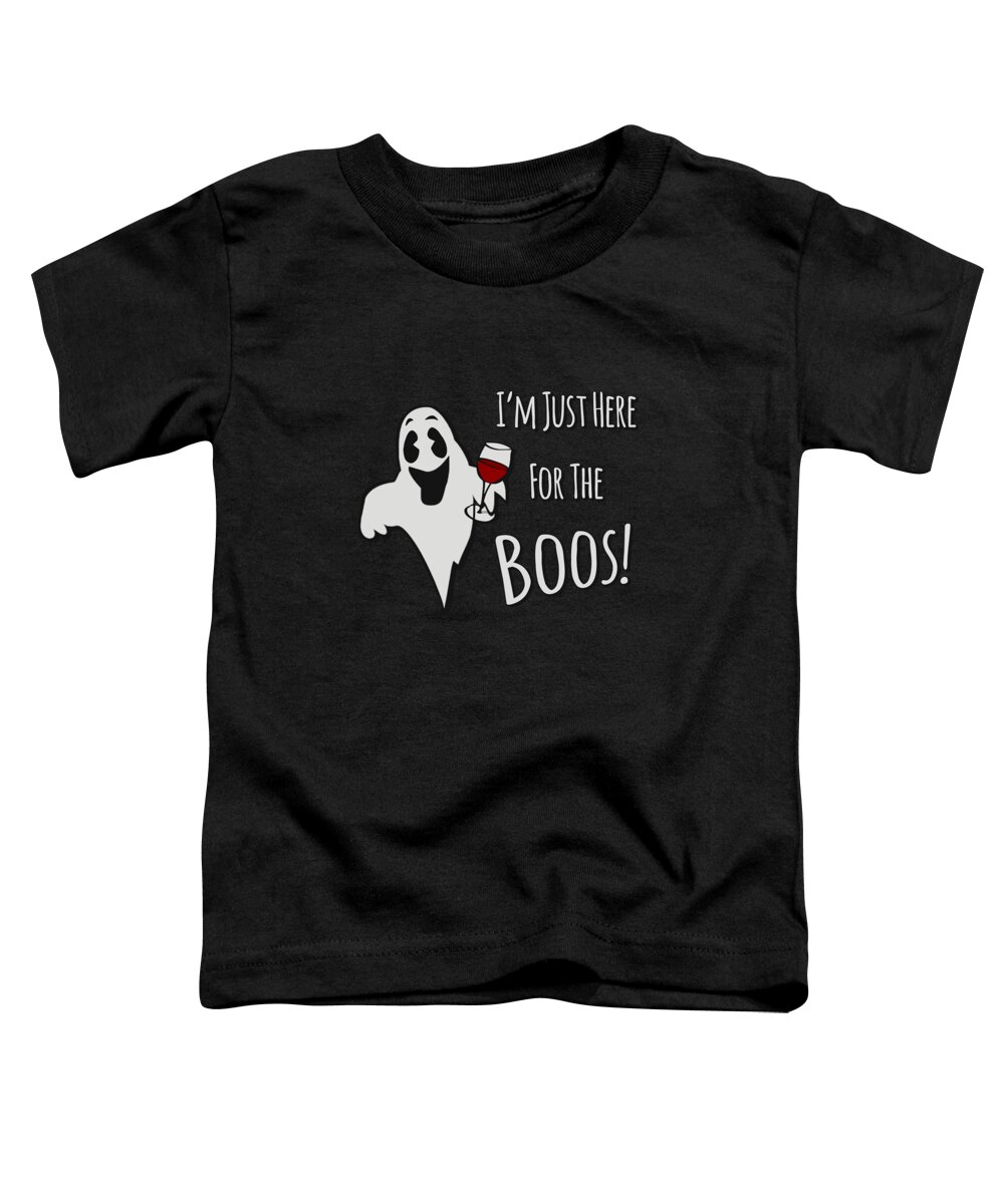 Cool Toddler T-Shirt featuring the digital art Im Just Here For The Boos Halloween by Flippin Sweet Gear