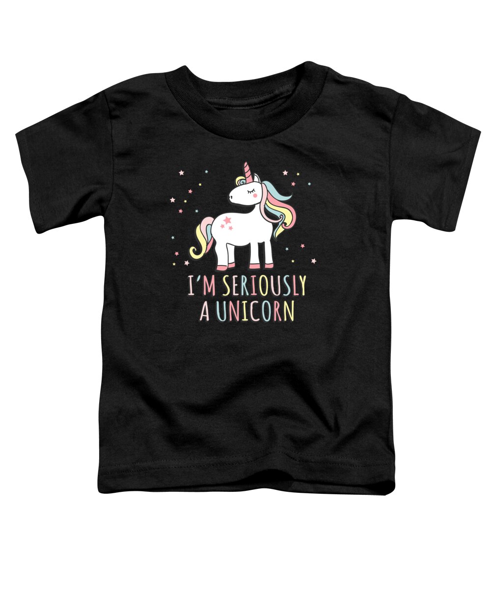 Rainbows Toddler T-Shirt featuring the digital art Im Seriously a Unicorn by Flippin Sweet Gear