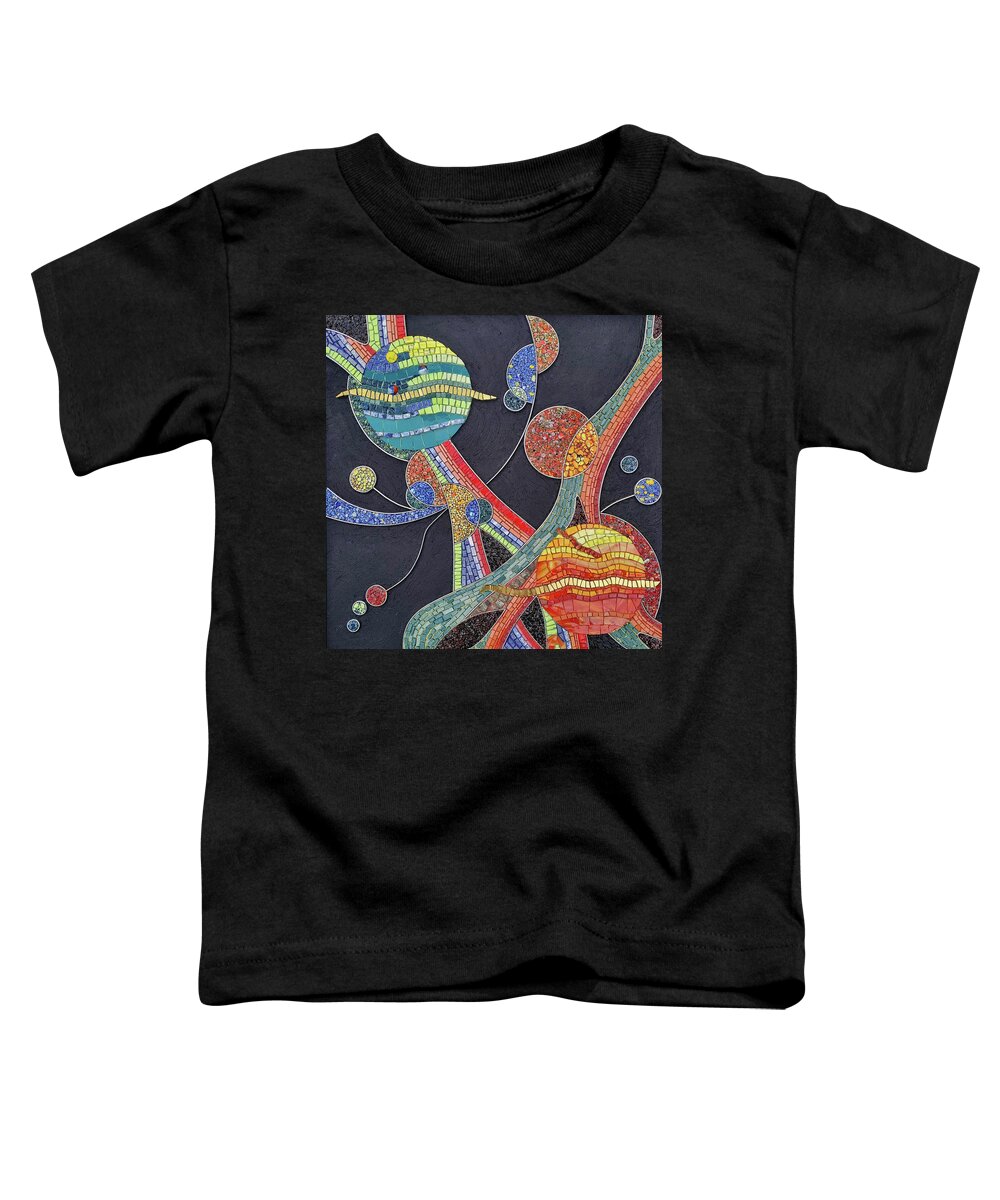 Mosaic Toddler T-Shirt featuring the glass art In Another Galaxy by Adriana Zoon