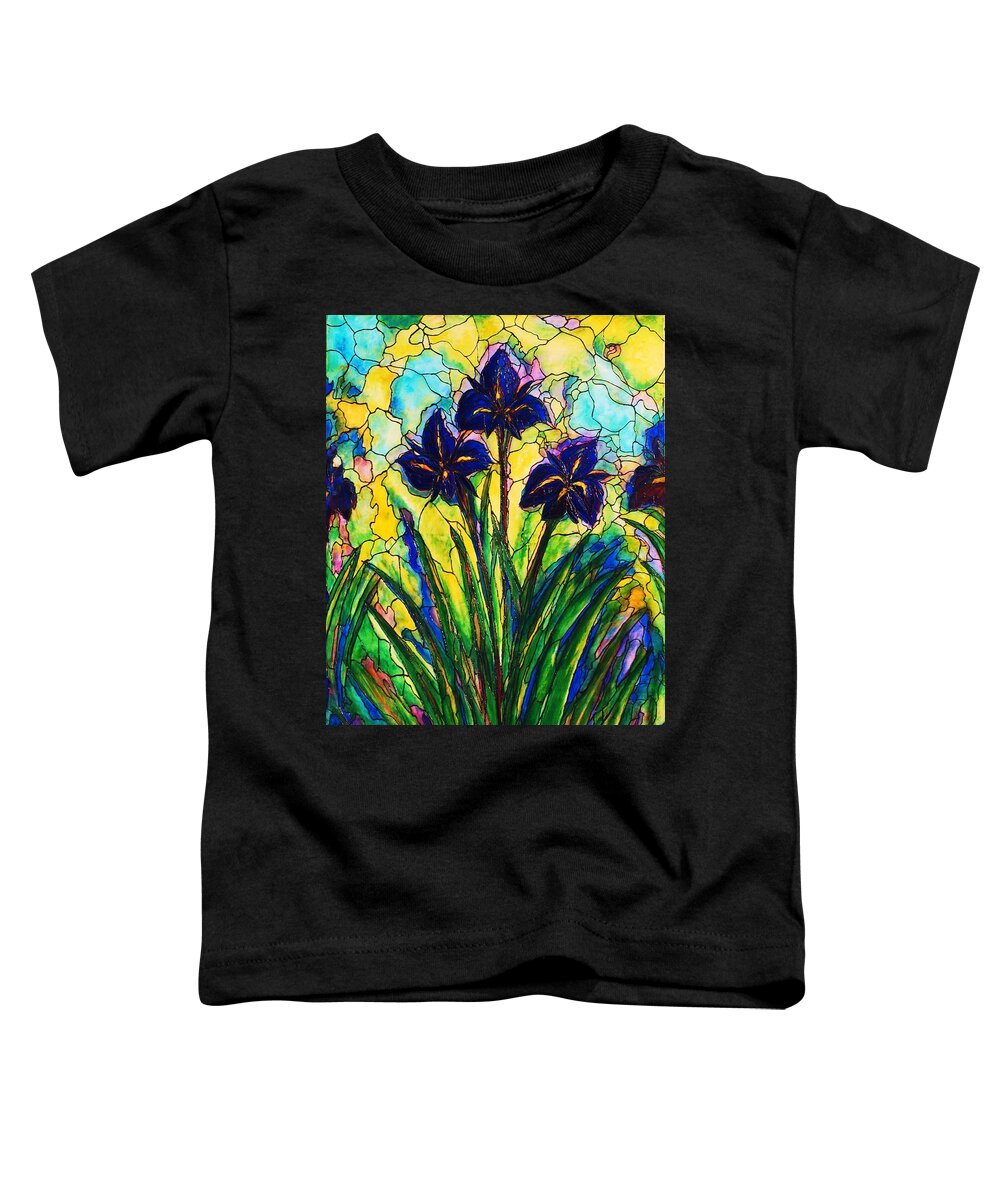 Original Art Toddler T-Shirt featuring the painting Irises by Rae Chichilnitsky