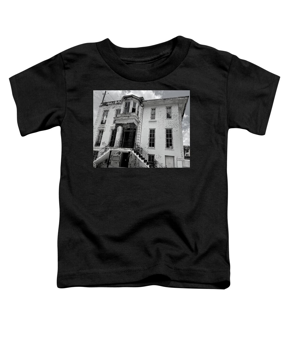 House Toddler T-Shirt featuring the photograph Its History is a Mystery BW by Lee Darnell