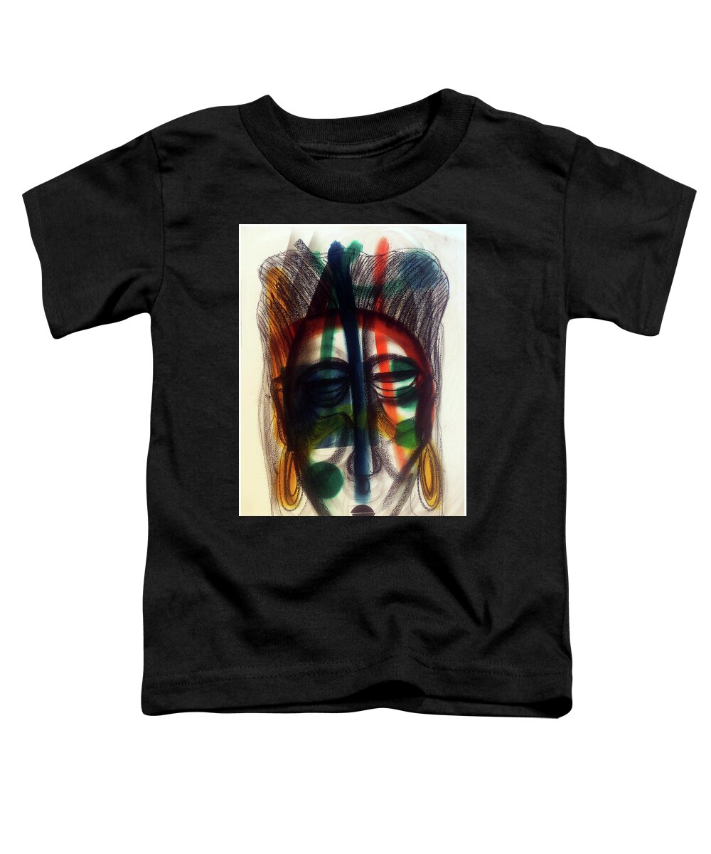 African Toddler T-Shirt featuring the painting It's Me I Am by Winston Saoli 1950-1995
