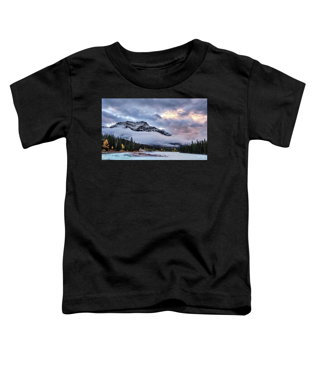 Cloud Toddler T-Shirt featuring the photograph Jasper Mountain In The Clouds by Carl Marceau