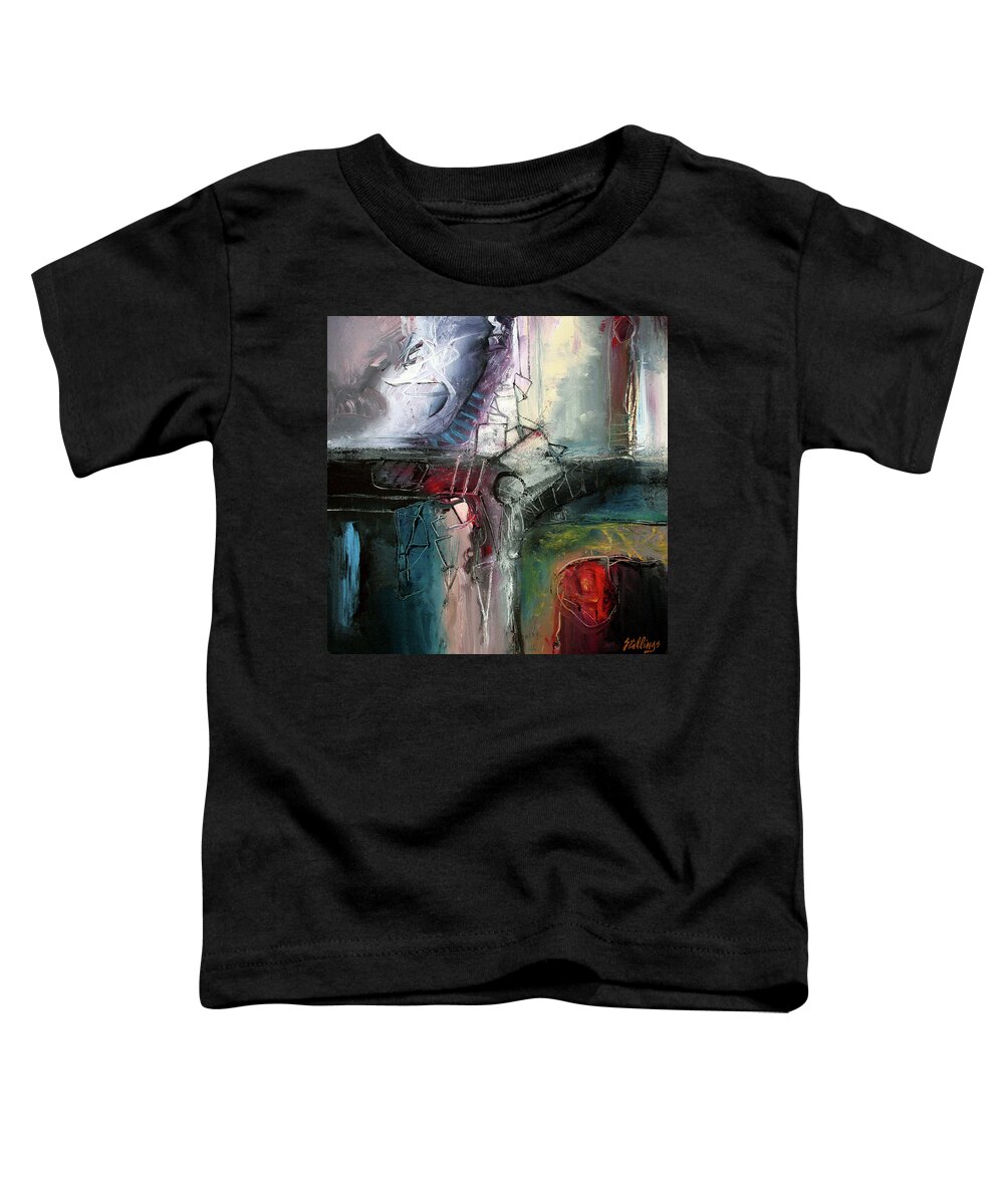 Abstract Toddler T-Shirt featuring the painting Jazz Construction by Jim Stallings