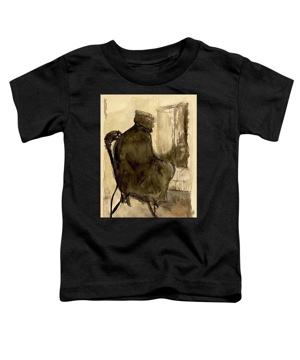 Paper Toddler T-Shirt featuring the painting Jerusalem Elder drawing I by David Euler