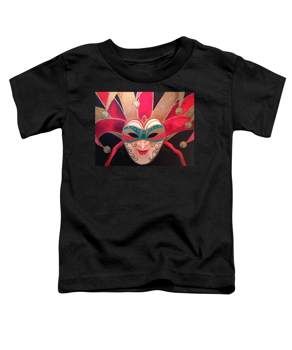 Mardi Gras Toddler T-Shirt featuring the painting Joker I by Barbara Landry
