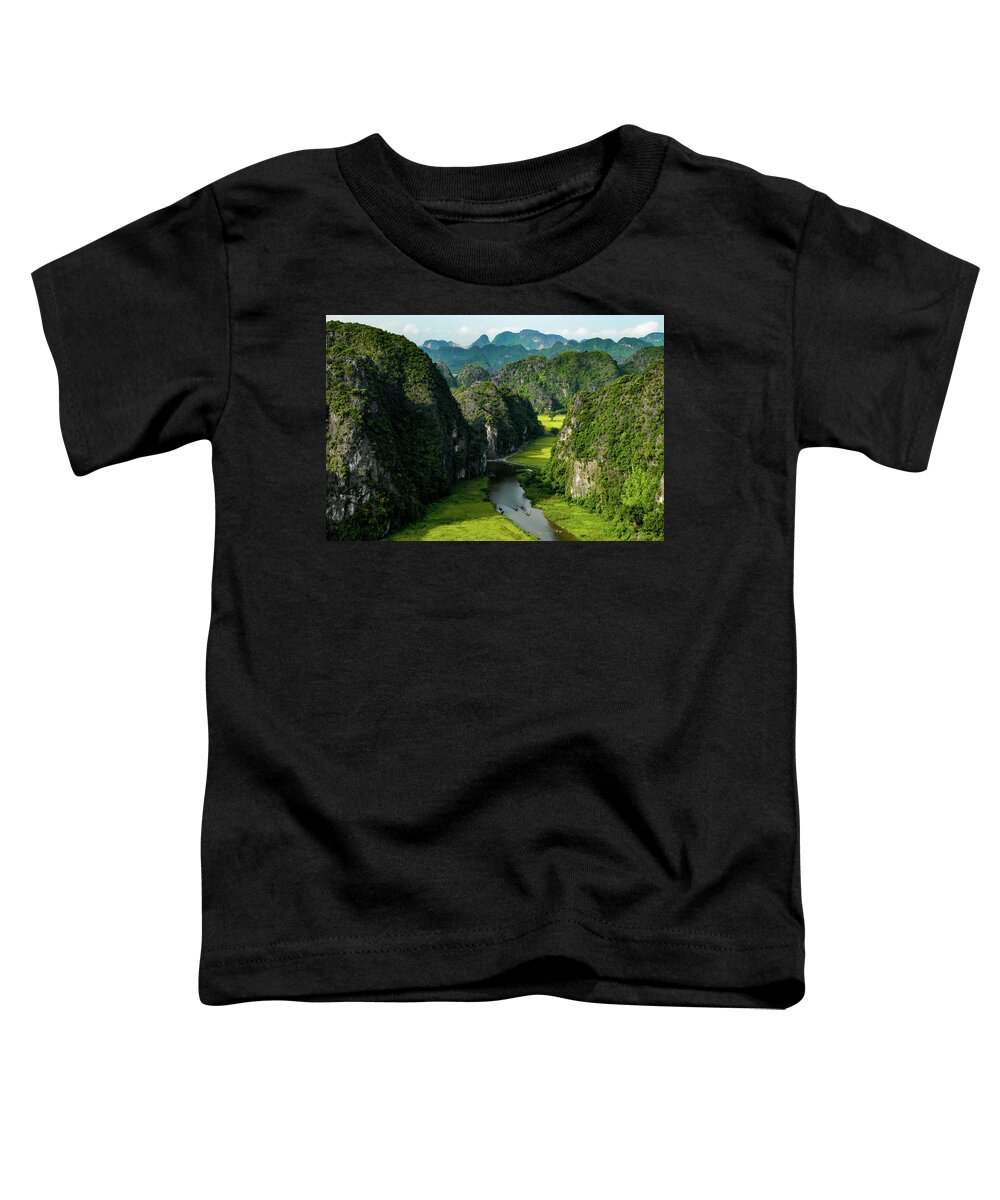 Ninh Binh Toddler T-Shirt featuring the photograph The River Queens - Tam Coc, Ninh Binh Region. Vietnam by Earth And Spirit