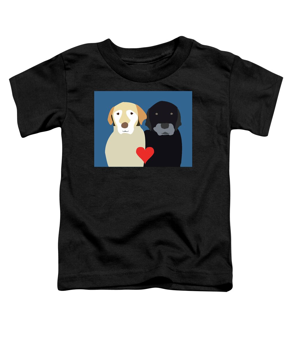Labrador Toddler T-Shirt featuring the digital art Labs in love by Caroline Elgin