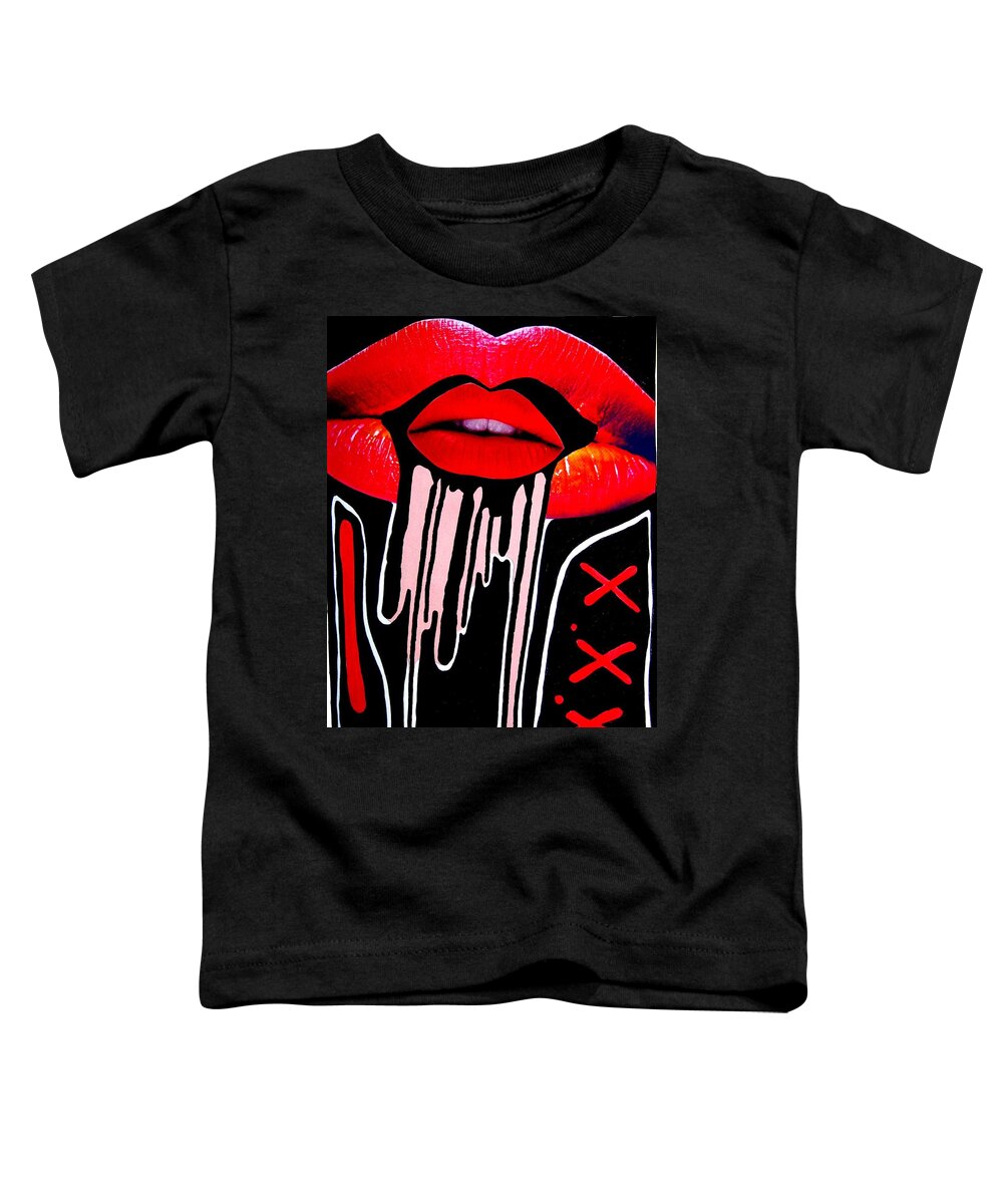 Collage Toddler T-Shirt featuring the digital art Lips by Tanja Leuenberger