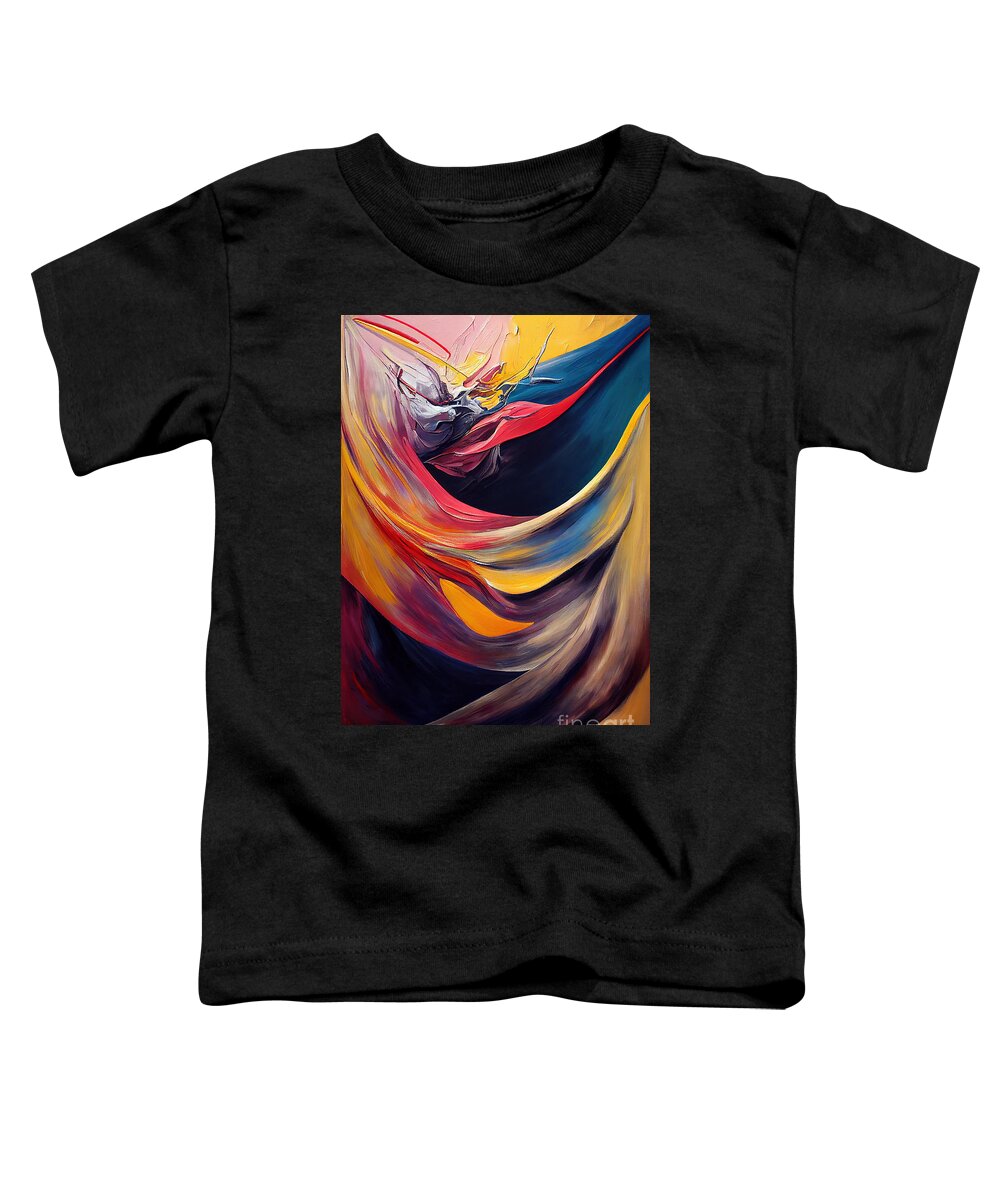 Abstract Toddler T-Shirt featuring the digital art Liquid Waves by Carlos Diaz
