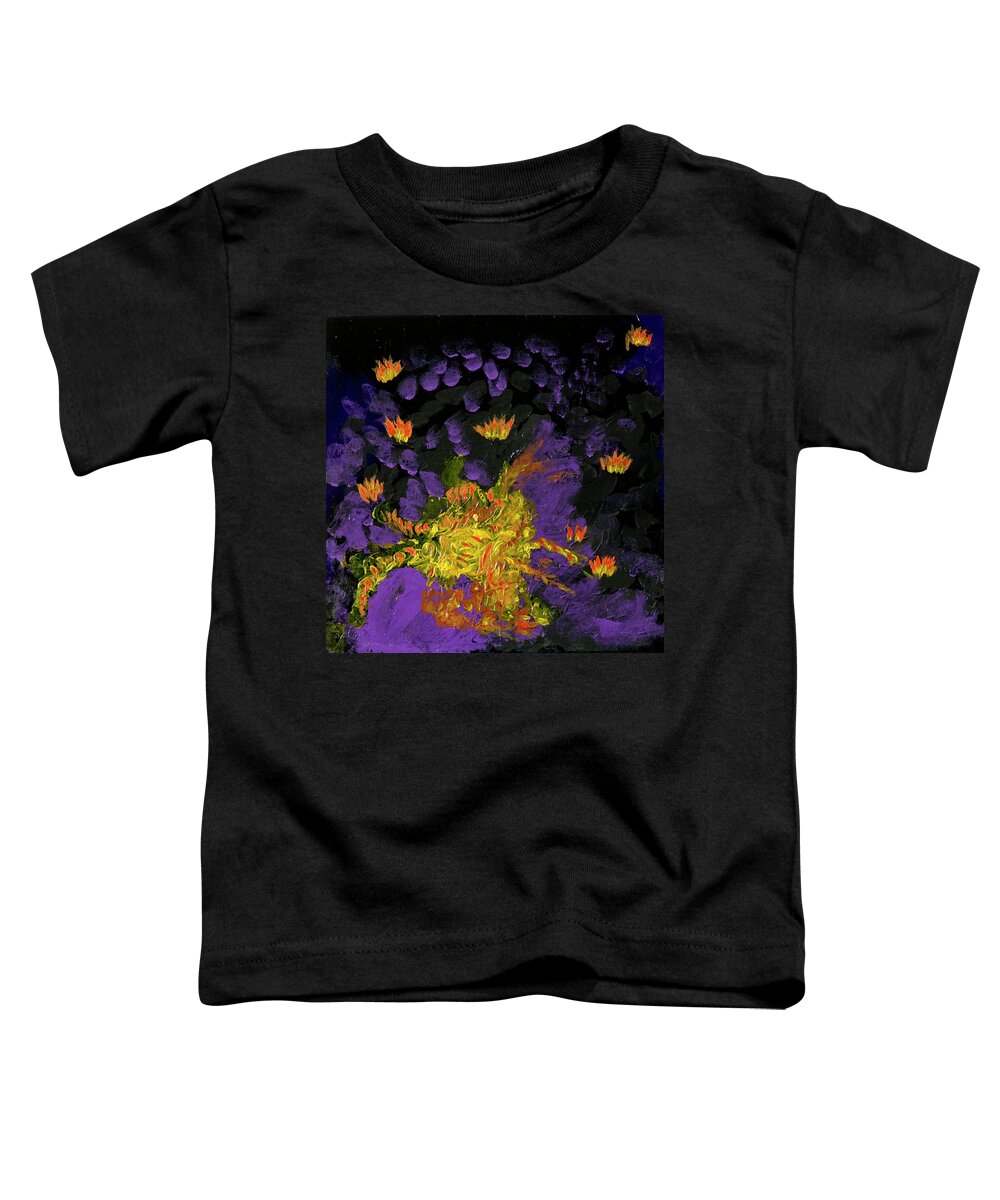 Fires Toddler T-Shirt featuring the painting Little Fires Everywhere by Lynn Hansen