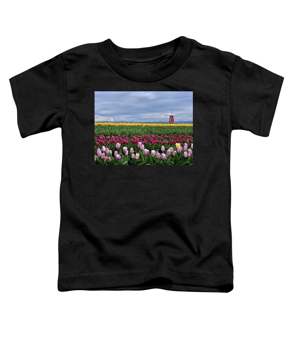 Windmill Toddler T-Shirt featuring the photograph Lone Yellow Tulip by Brian Eberly