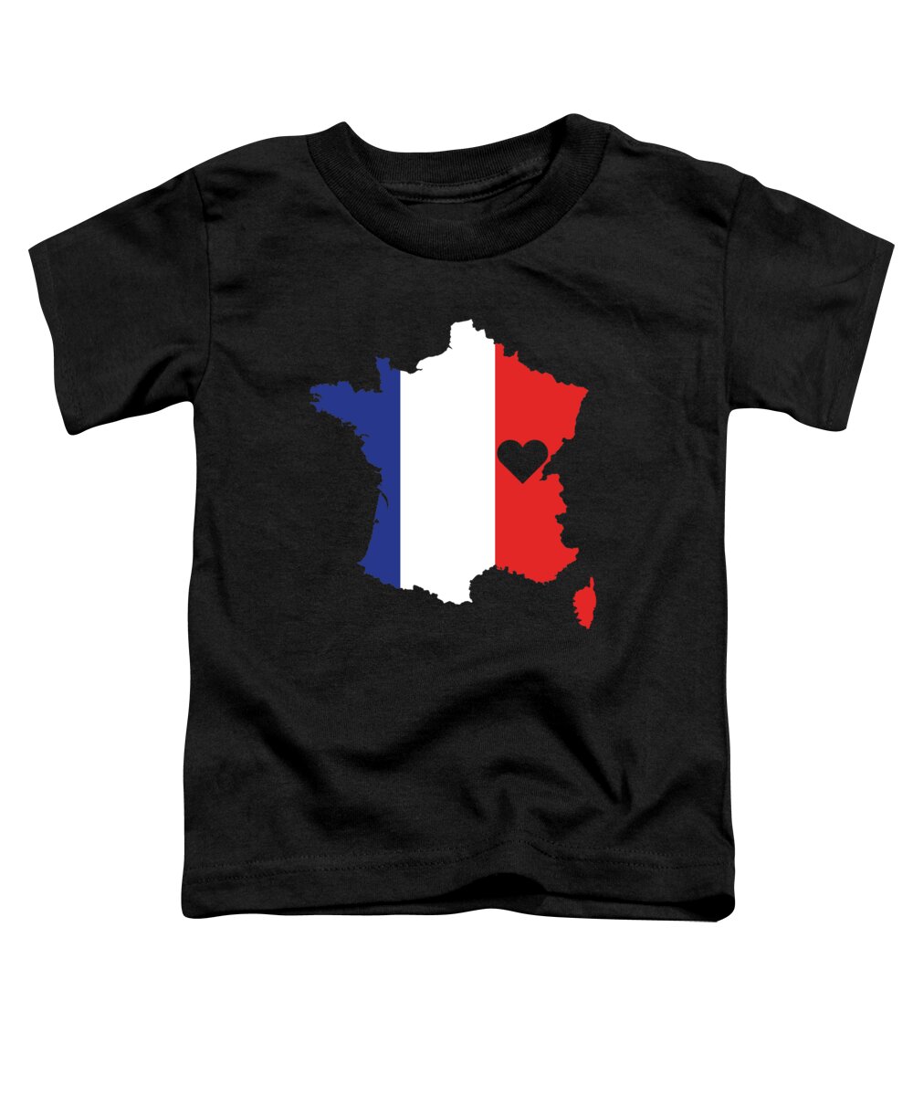 France Toddler T-Shirt featuring the digital art Love France Gift French Pride Heart by J M