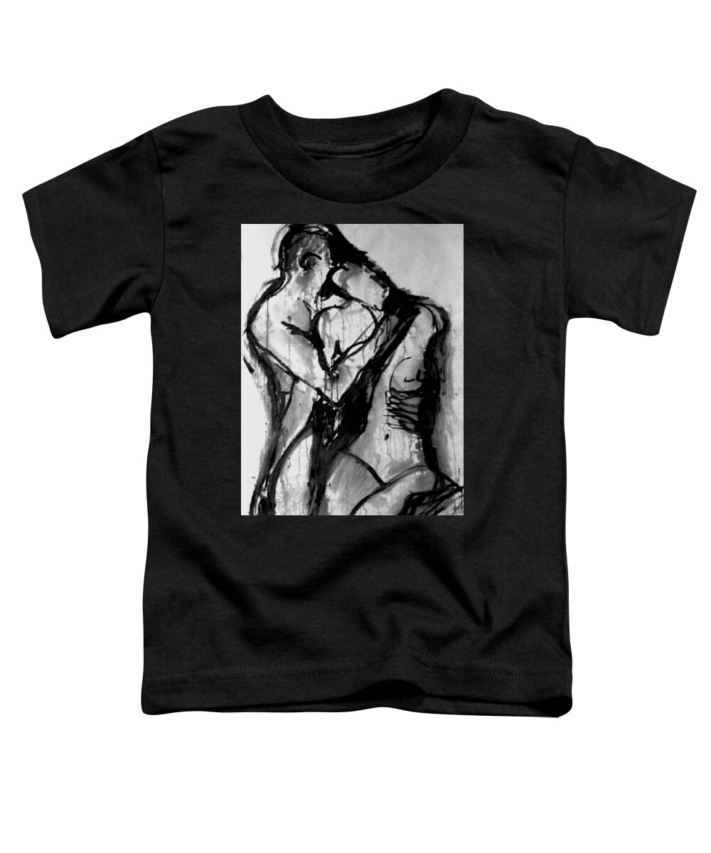 Couple Toddler T-Shirt featuring the painting Love Me Tender by Jarmo Korhonen aka Jarko