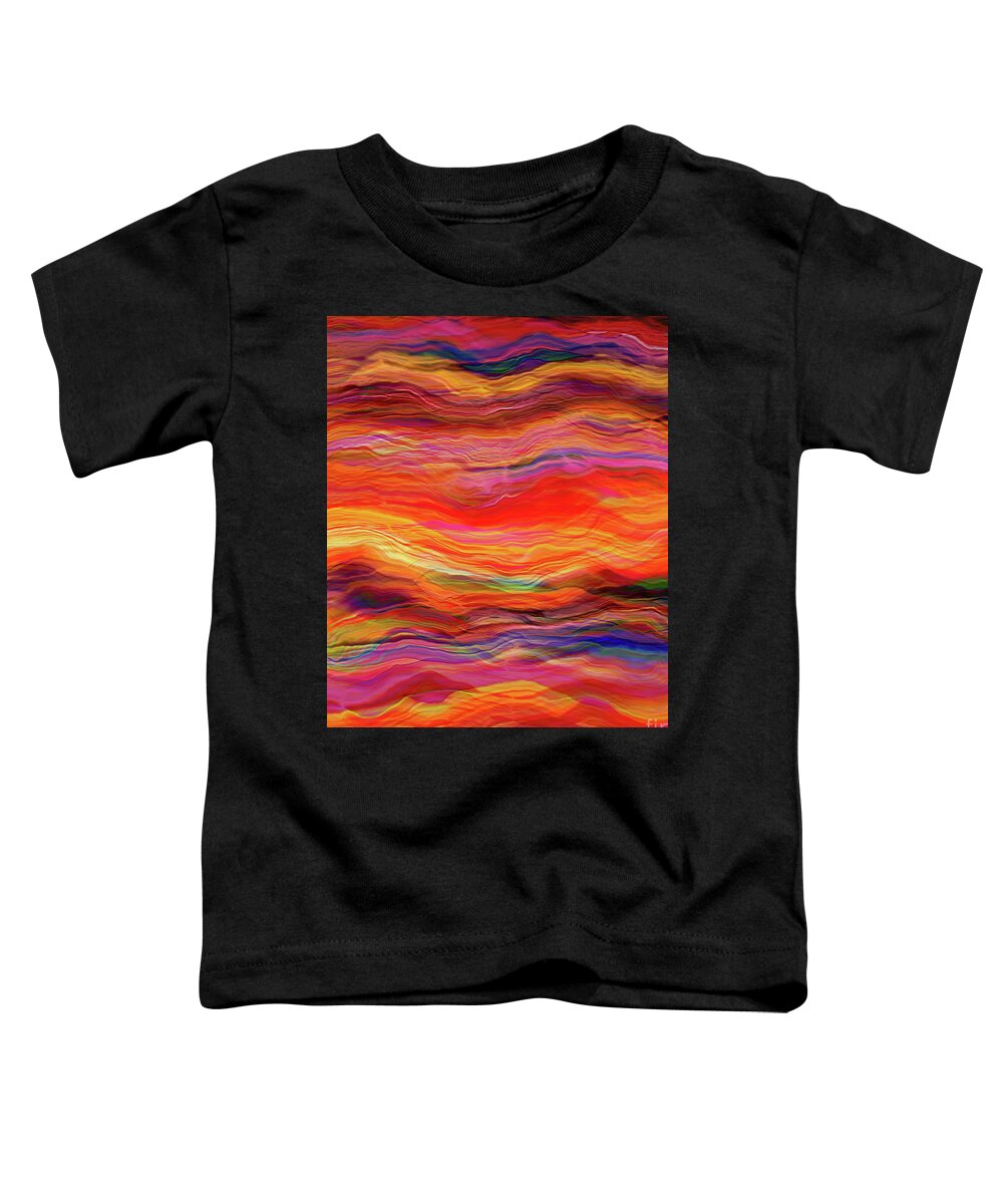 Colorful Toddler T-Shirt featuring the digital art Luscious Flowing Vibrance by Neece Campione