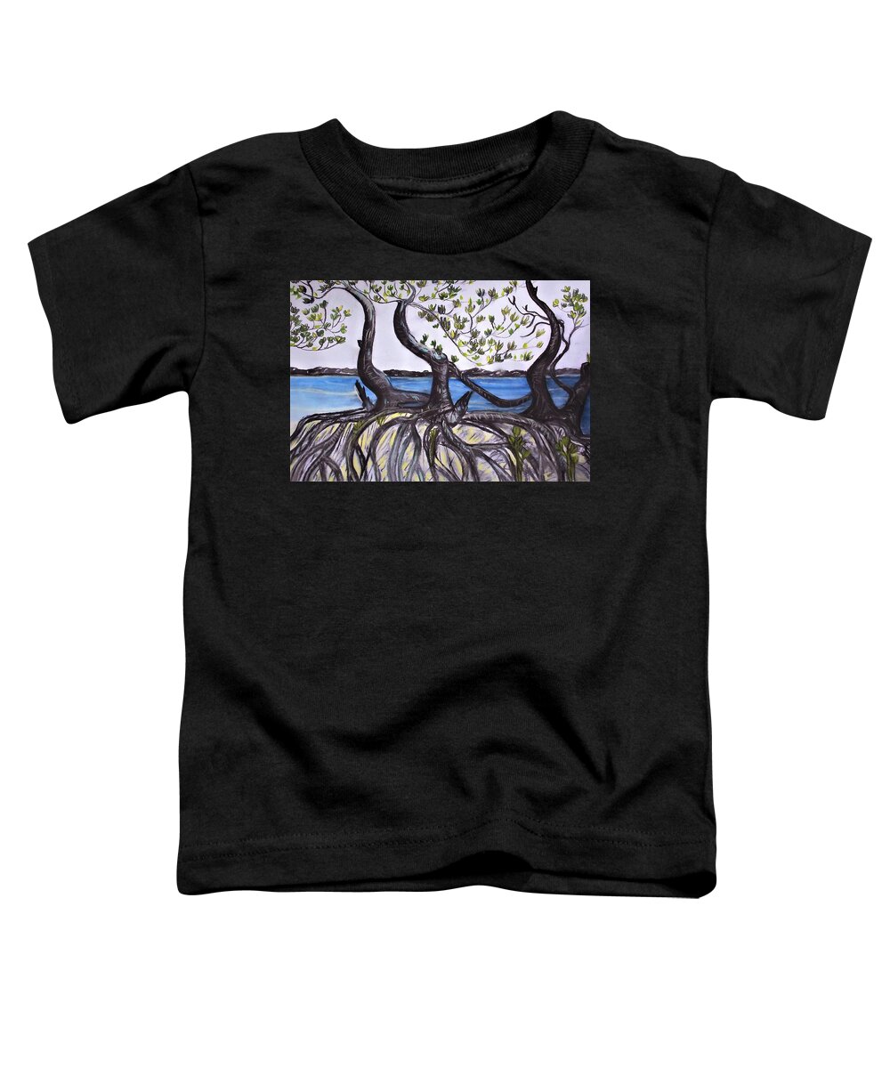 Weipa Toddler T-Shirt featuring the painting Mangroves by Joan Stratton