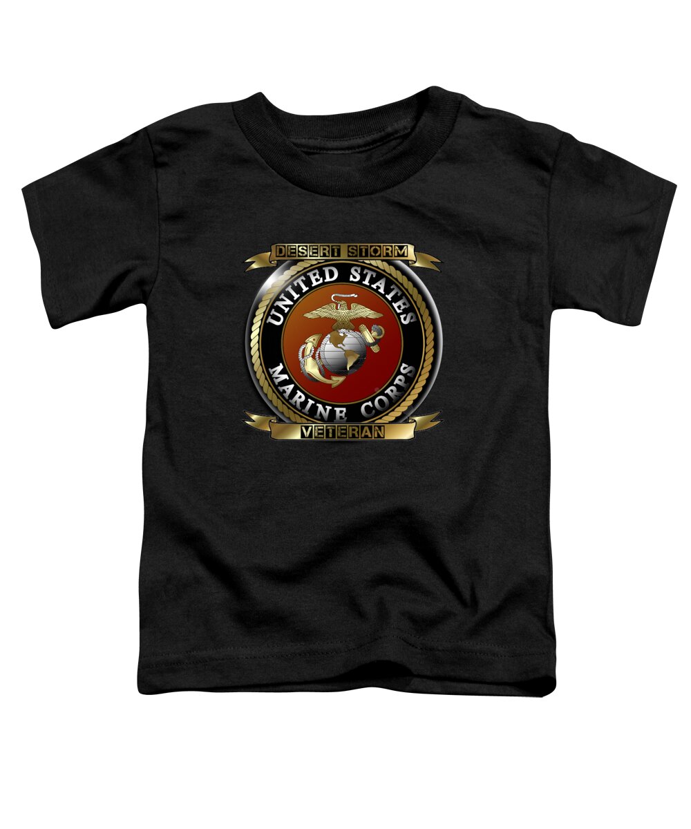 United Toddler T-Shirt featuring the digital art Marine Desert Storm Veterans by Bill Richards