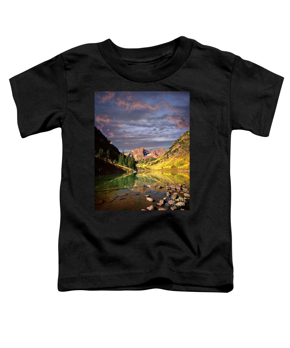 Usa Toddler T-Shirt featuring the photograph Maroon Bells by Edmund Nagele FRPS