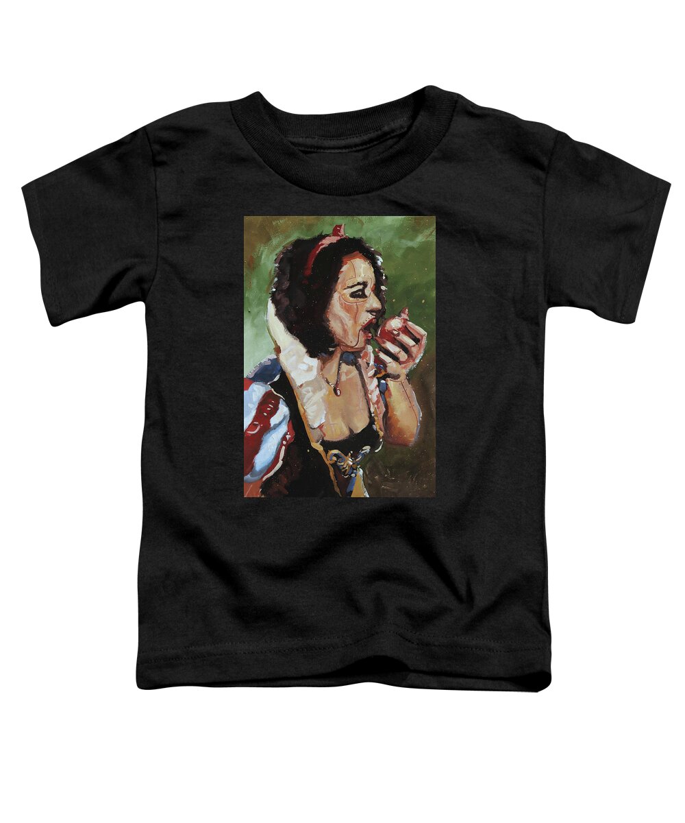 Snow White Toddler T-Shirt featuring the painting Mechanical Snow White by Sv Bell