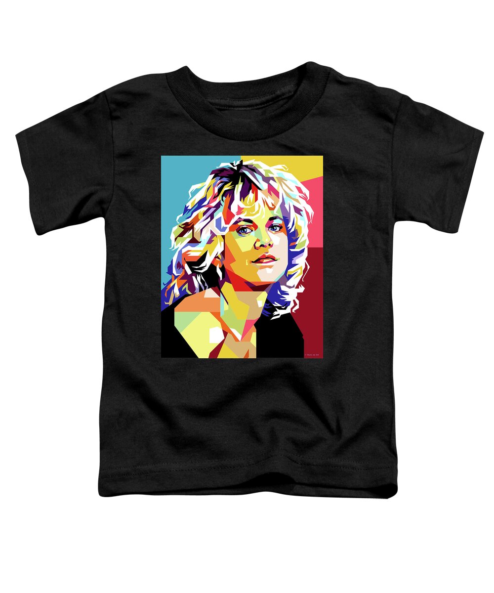 Meg Ryan Toddler T-Shirt featuring the mixed media Meg Ryan 2 by Movie World Posters