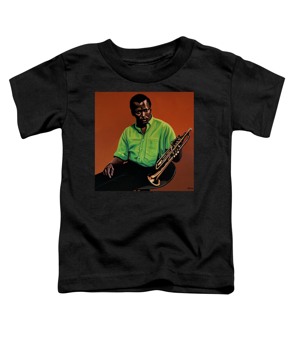 Miles Davis Toddler T-Shirt featuring the painting Miles Davis Painting 2 by Paul Meijering
