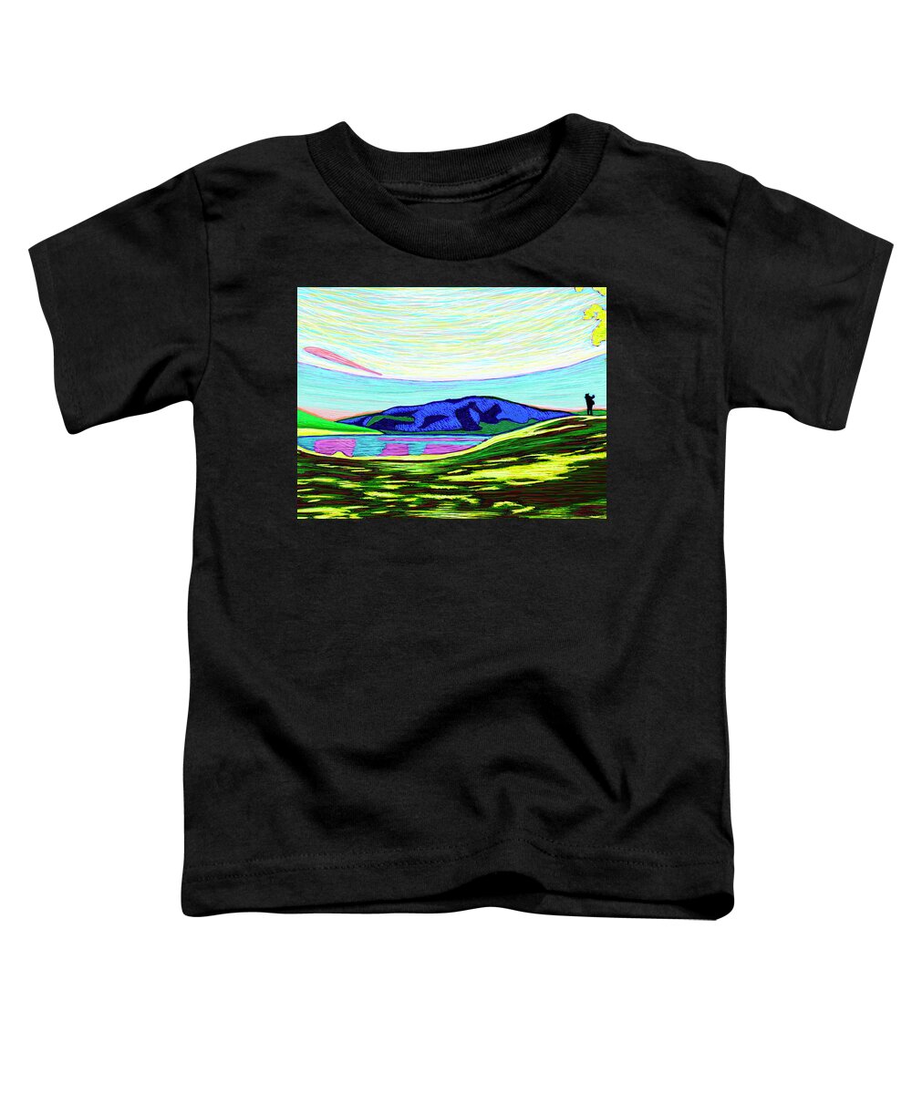 Shadows Toddler T-Shirt featuring the painting Morning Shadows At Balestrand by Rod Whyte