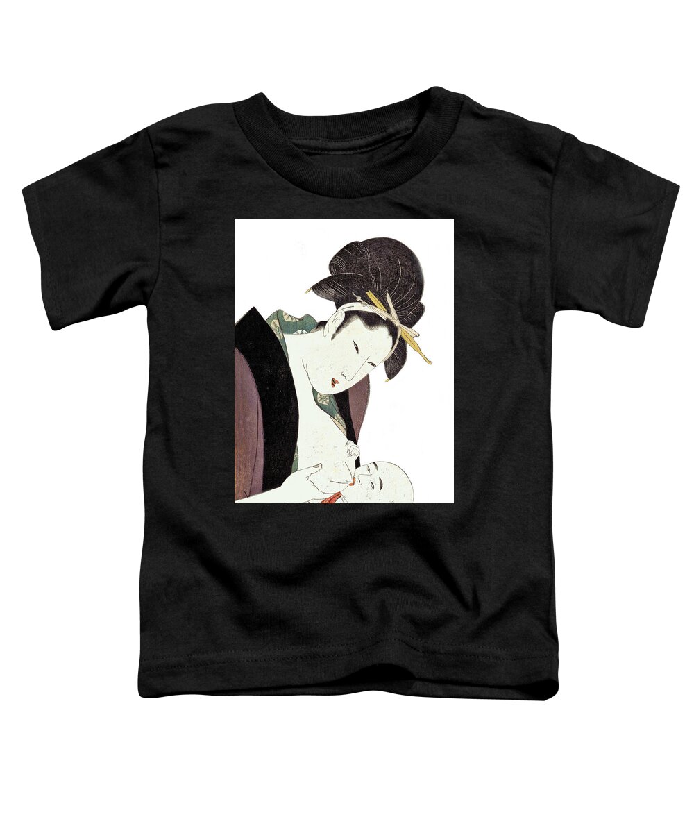 Japan Toddler T-Shirt featuring the digital art Mother Feeding Her Baby by Long Shot
