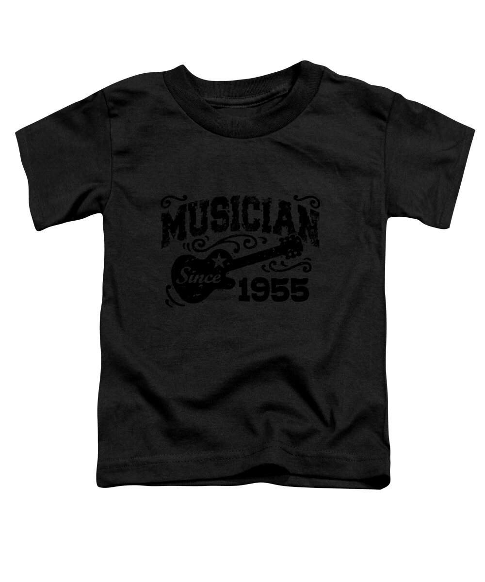 Skeptical Guitarist Toddler T-Shirt featuring the digital art Musician Since 1955 by Jacob Zelazny