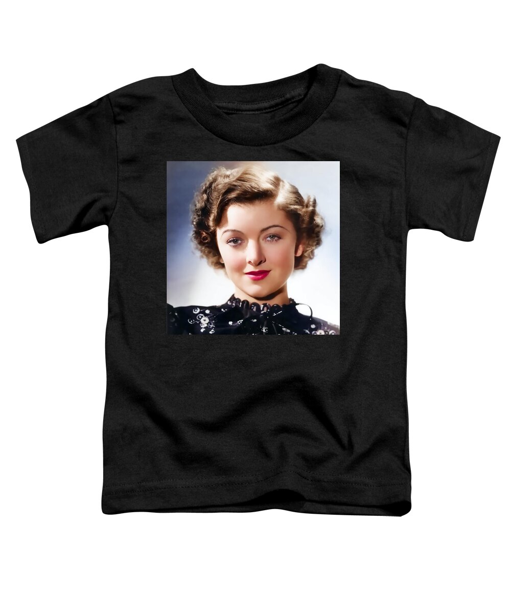 Myrna Loy Toddler T-Shirt featuring the digital art Myrna Loy Square Print by Chuck Staley