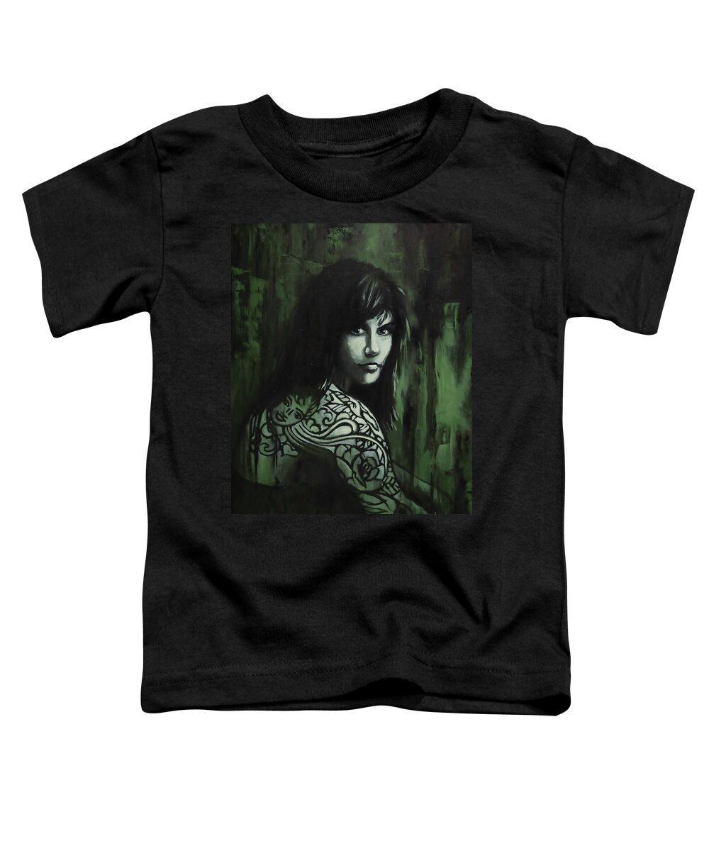 Girl Toddler T-Shirt featuring the painting Nadine by Sv Bell