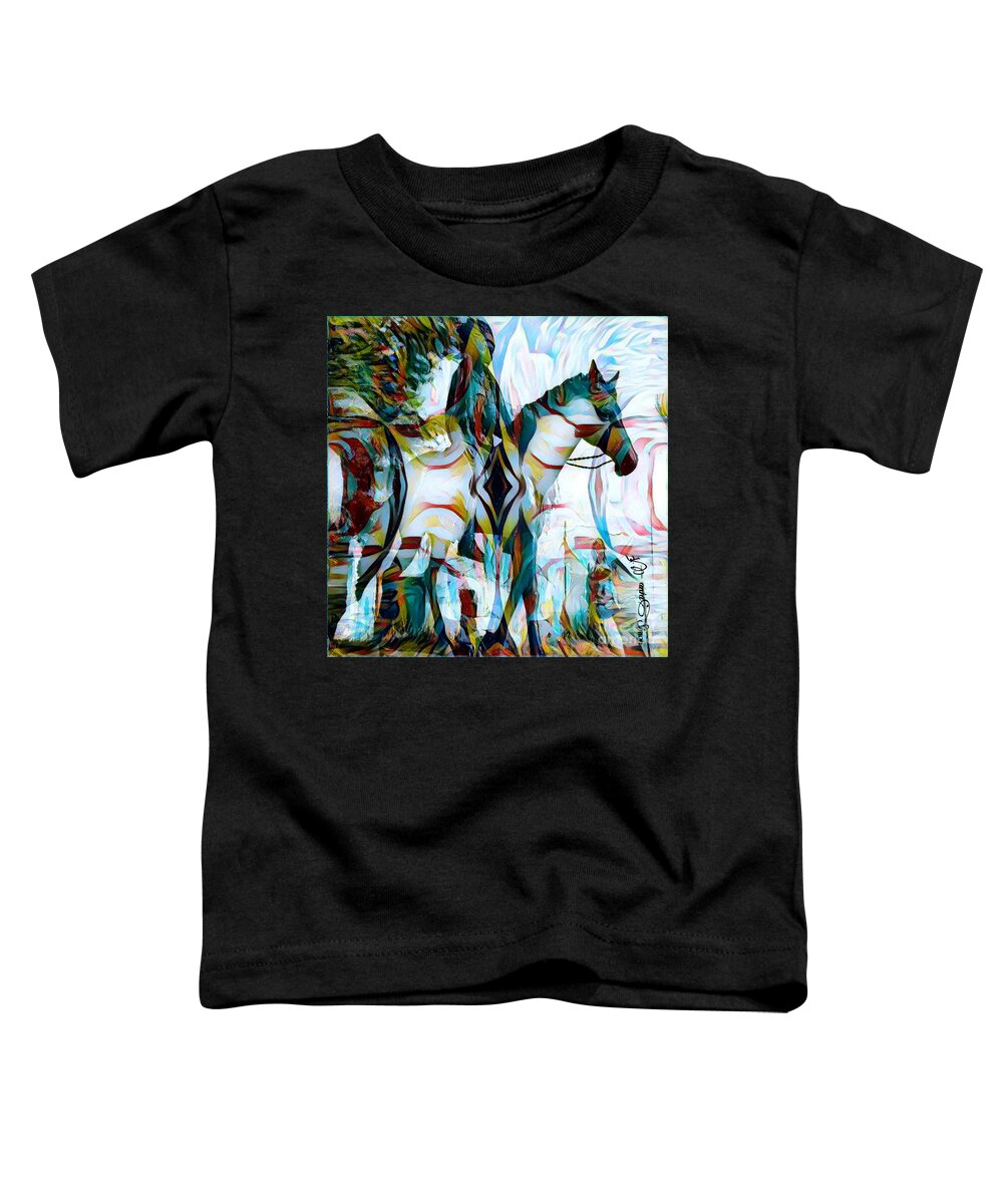 Fania Simon Toddler T-Shirt featuring the mixed media Native Chief by Fania Simon