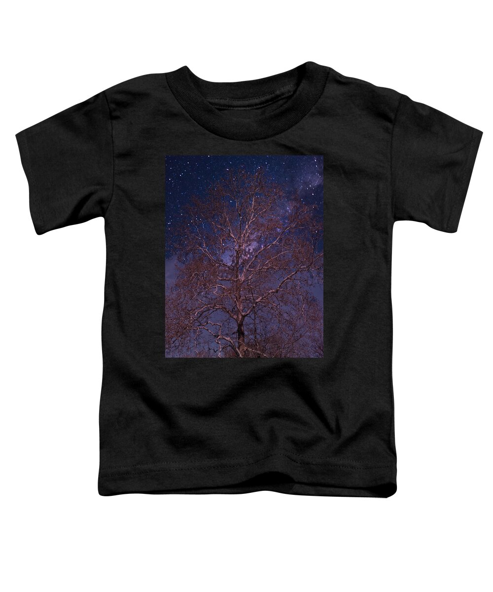Tree Toddler T-Shirt featuring the photograph Night Sky Tree by Russ Considine