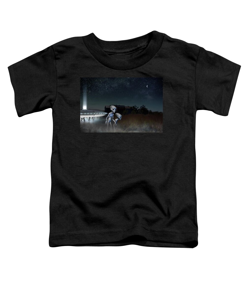  Toddler T-Shirt featuring the digital art Night Visitors - Edit Challenge 60c by Brian Wallace