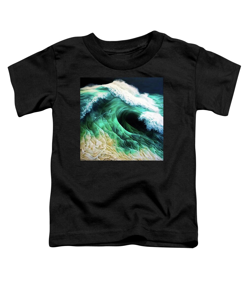 Waves Toddler T-Shirt featuring the digital art Ocean Waves 01 by Matthias Hauser