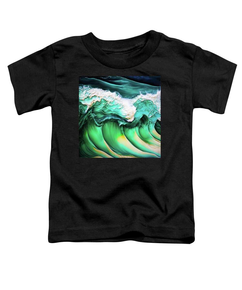 Waves Toddler T-Shirt featuring the digital art Ocean Waves 03 by Matthias Hauser