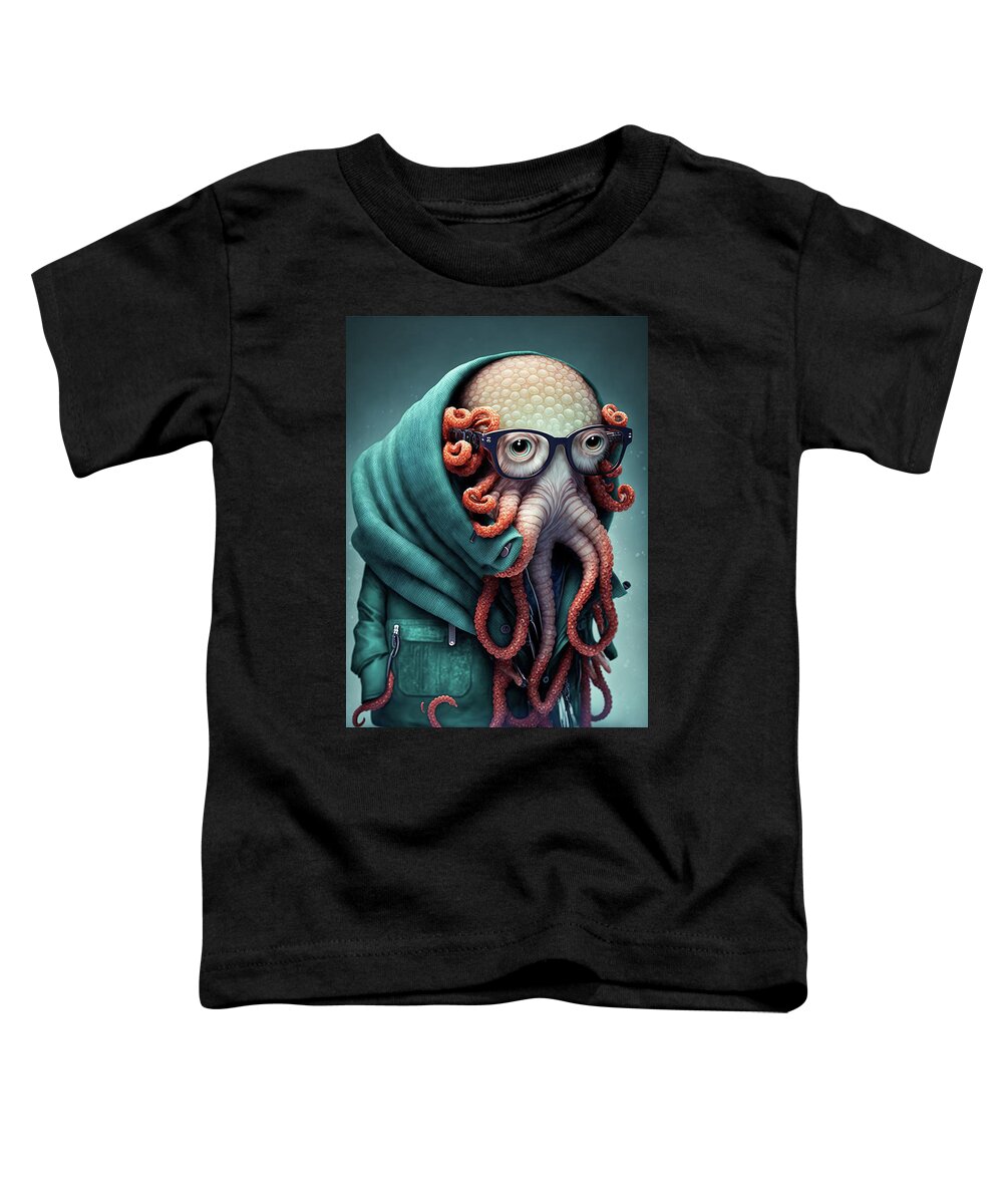 Octopus Toddler T-Shirt featuring the digital art Octopus Fashion 01 by Matthias Hauser