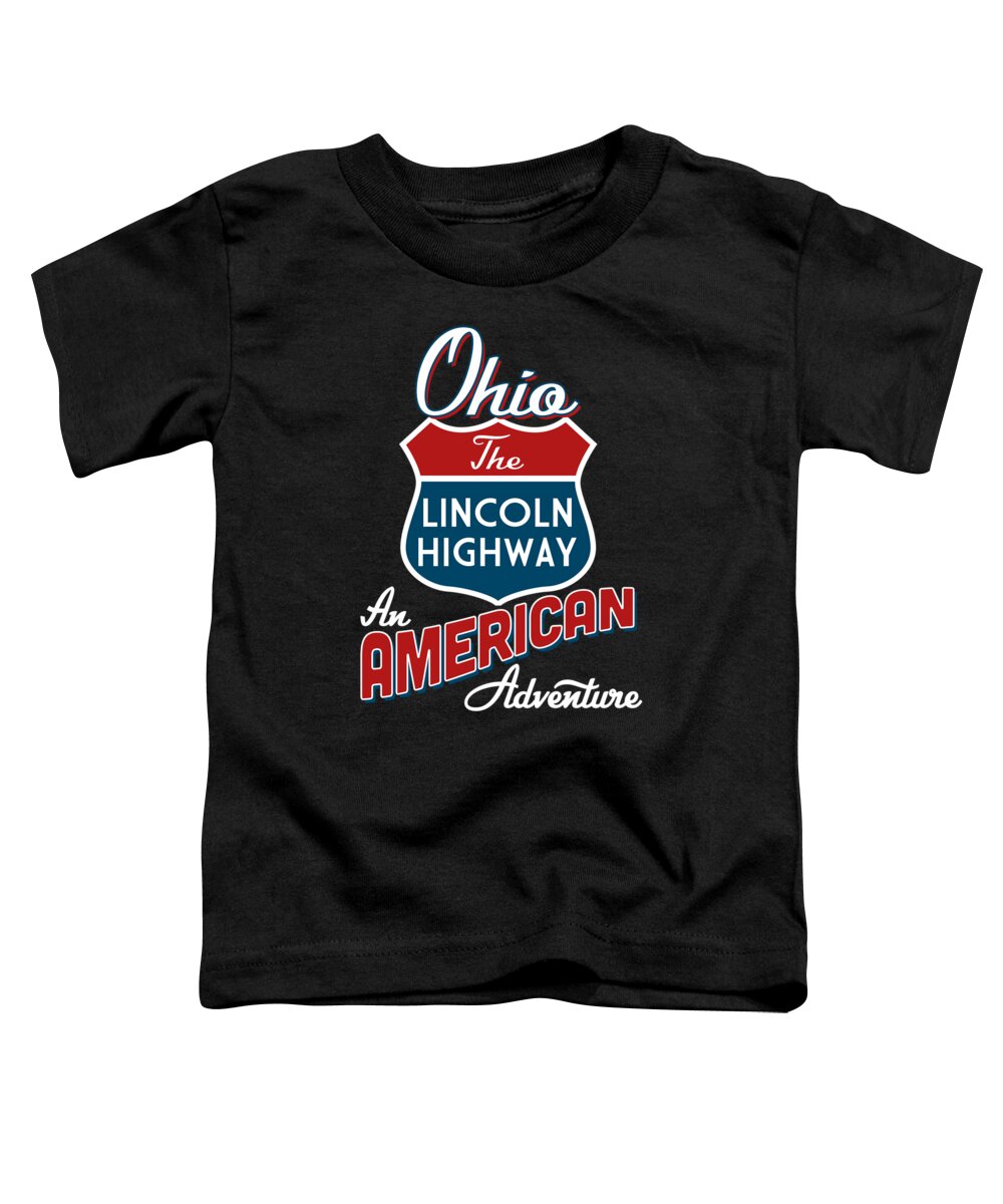 Ohio Toddler T-Shirt featuring the digital art Ohio Lincoln Highway America by Flo Karp