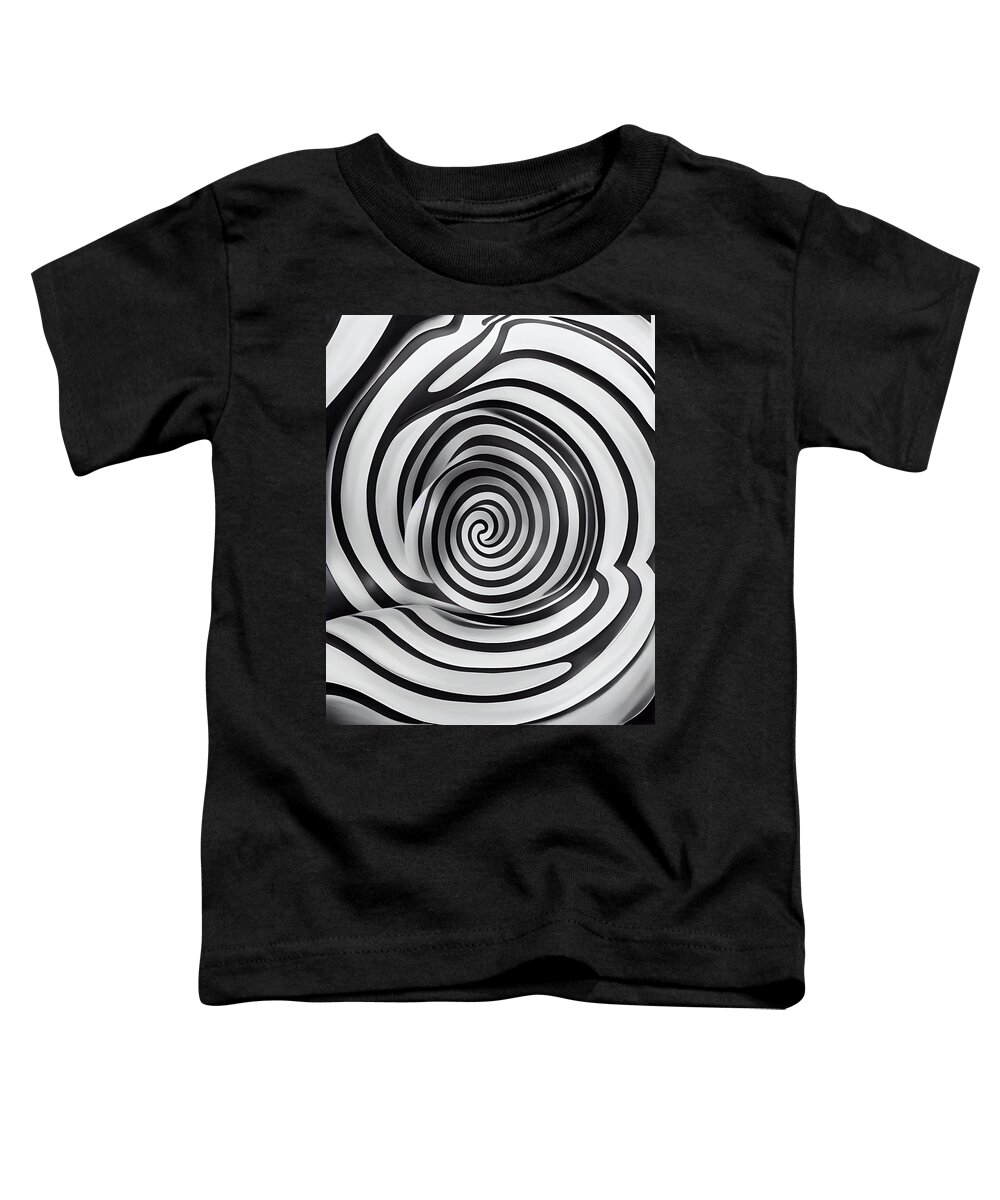Bw Toddler T-Shirt featuring the digital art Optical Illusion I by Bonnie Bruno