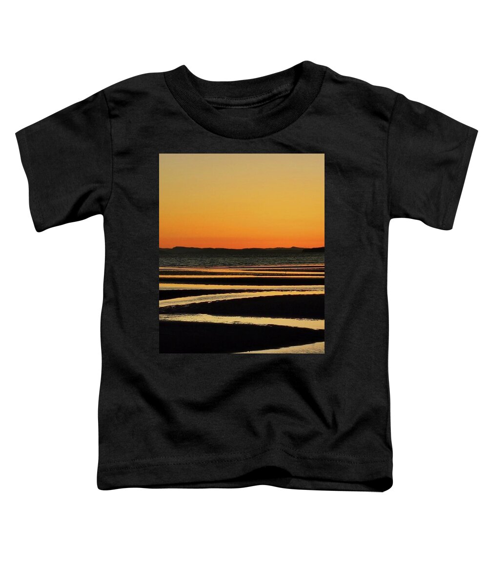 Orange Toddler T-Shirt featuring the photograph Orange Sunset Over the Pacific by James Cousineau