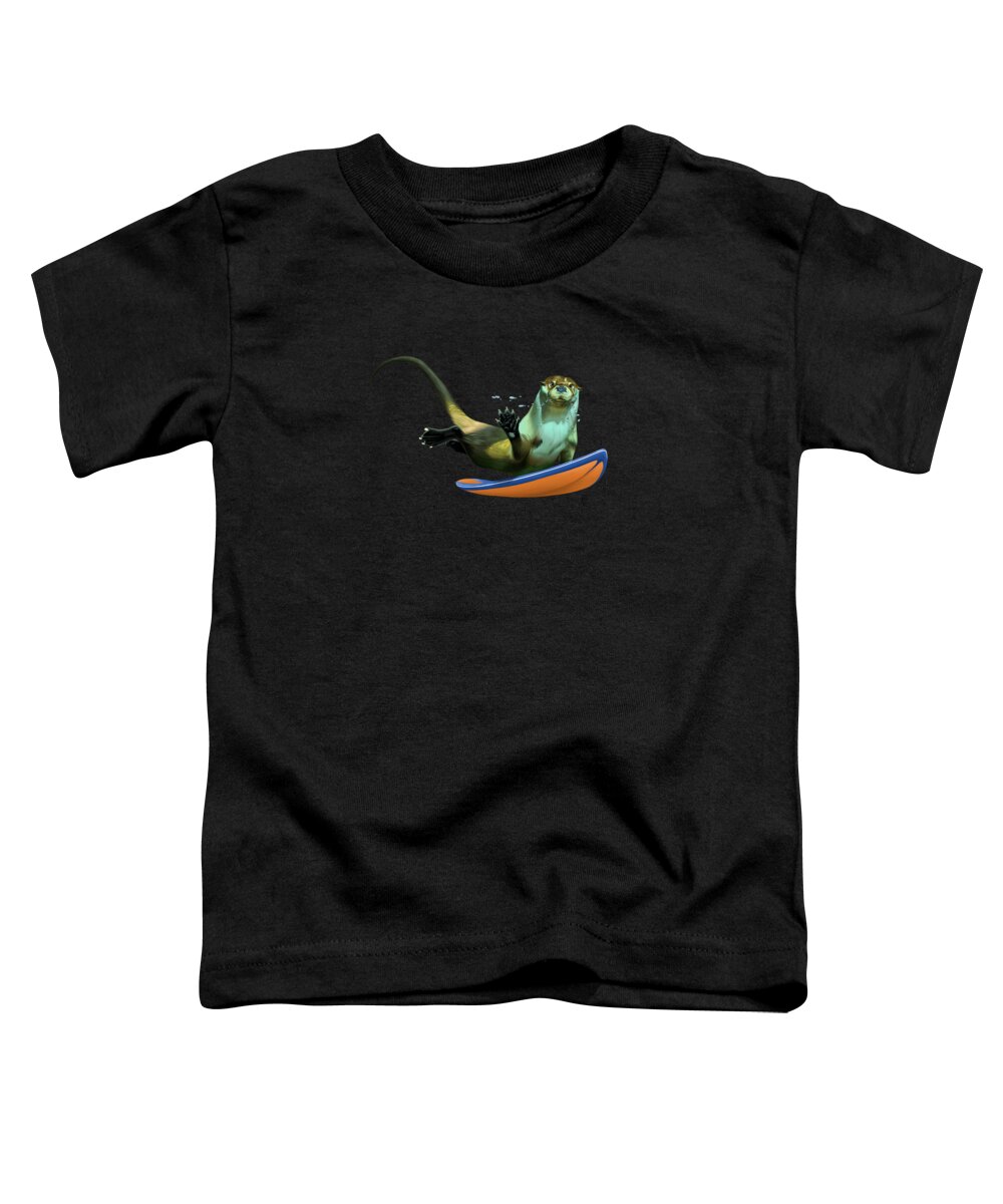 Illustration Toddler T-Shirt featuring the digital art Otterly - Colour by Rob Snow