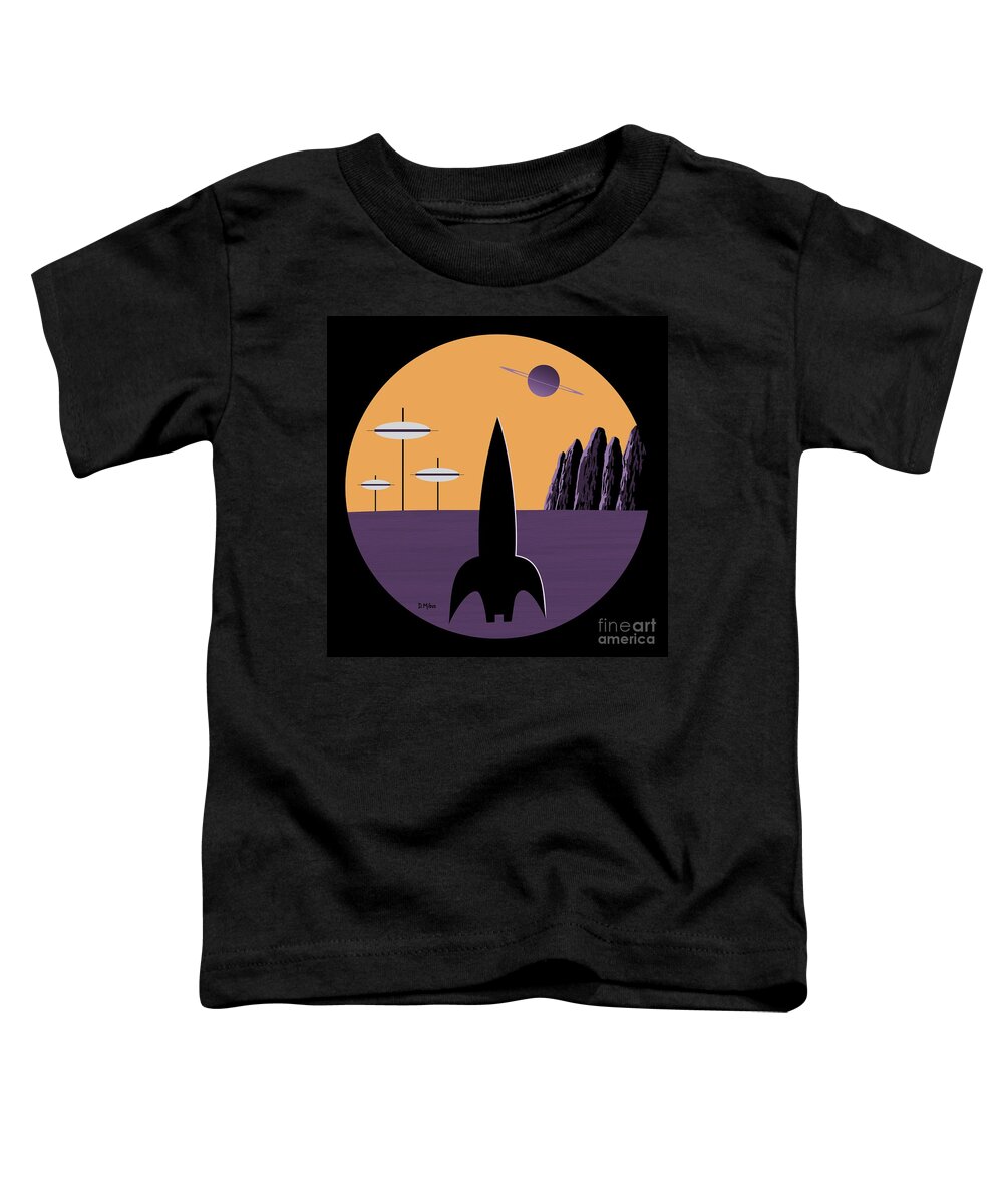 Science Fiction Toddler T-Shirt featuring the digital art Outer Space Scene in Purple by Donna Mibus