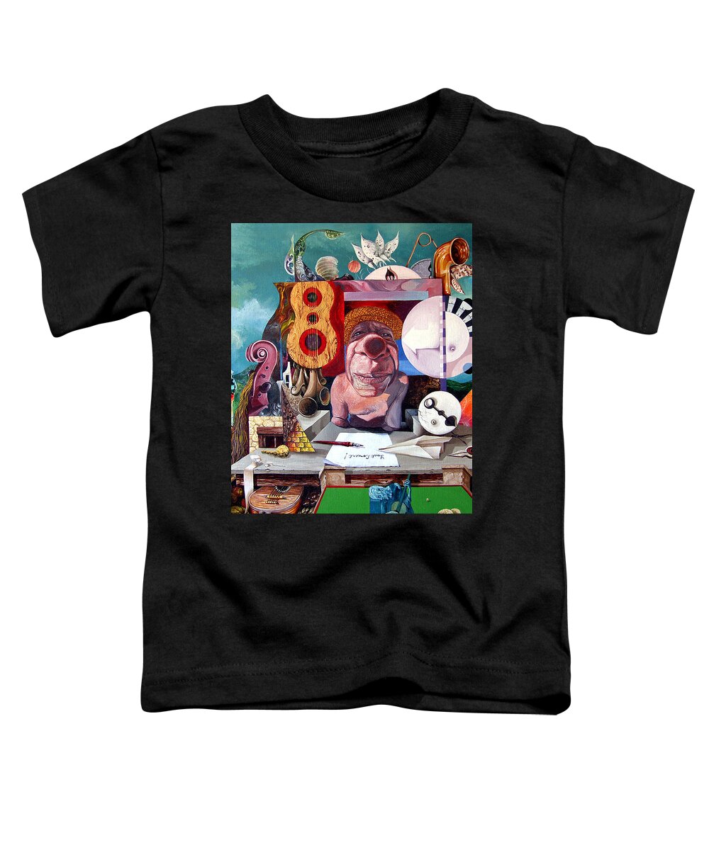 Surrealism Toddler T-Shirt featuring the painting Pablos Last Concert by Otto Rapp