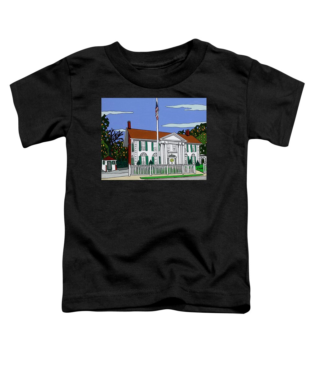Valley Stream Historical Society Toddler T-Shirt featuring the painting Pagan Fletcher House by Mike Stanko